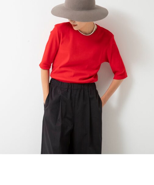 ヴィンテージリブ5分袖プルオーバーカットソー