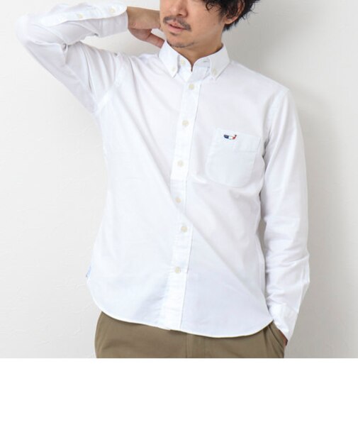 クジラ刺しゅう ボタンダウンシャツ