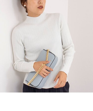 ＜飯豊まりえさん着用＞《手洗い可能》ランダムリブハイネックプルオーバーニット