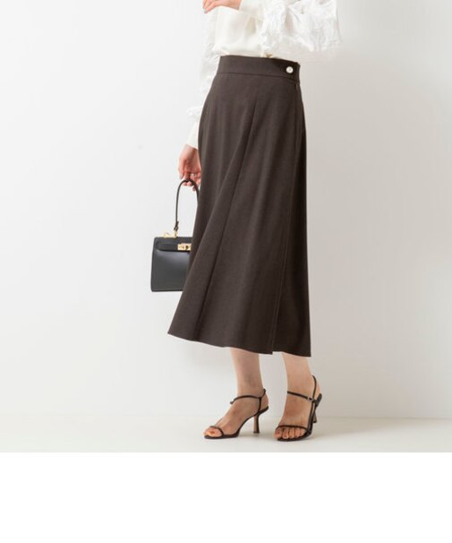 《セットアップ対応》ウォッシャブルウールライクフレアスカート
