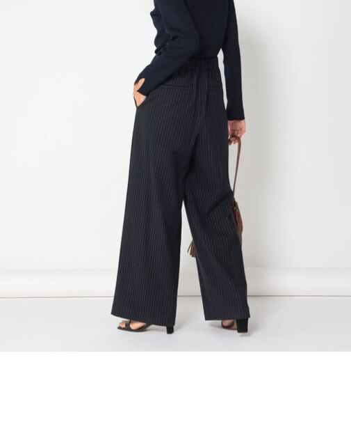 ウォッシャブル両面起毛イージーワイドパンツ