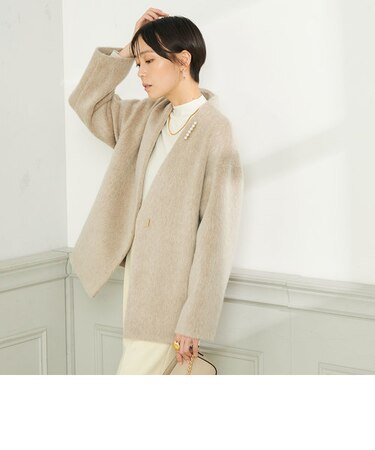 モヘヤシャンブレーシャギーショートコート