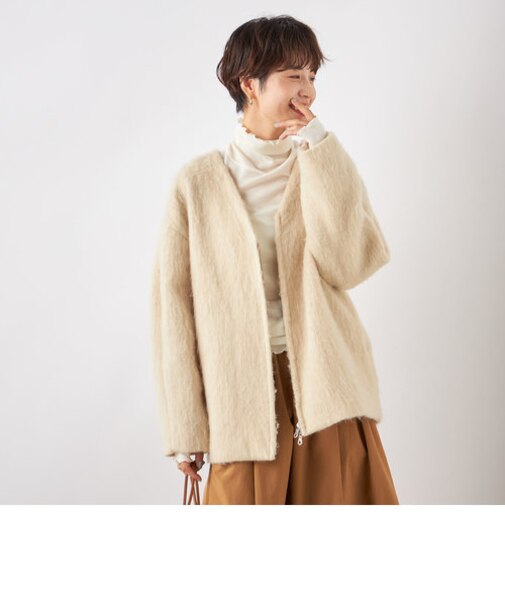 ECOLANAシャギージップブルゾン