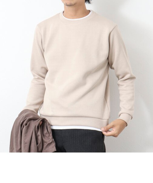 リブダンボール フェイクレイヤードプルオーバー