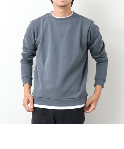 リブダンボール フェイクレイヤードプルオーバー