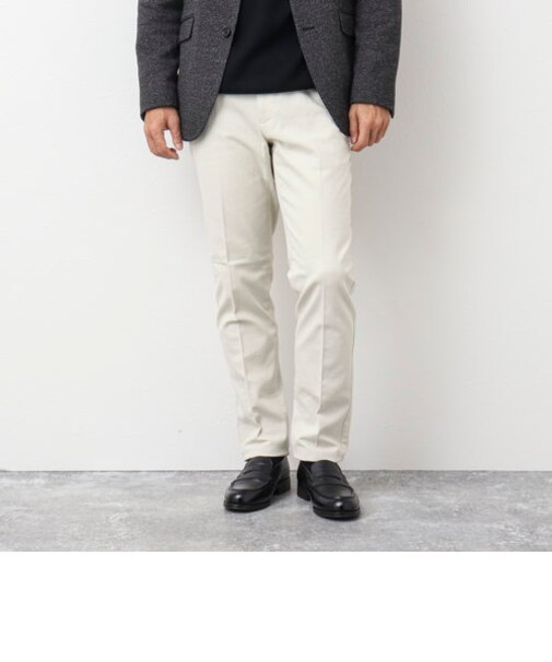 《ビジカジ対応》裏起毛カルゼスリムフィットパンツ