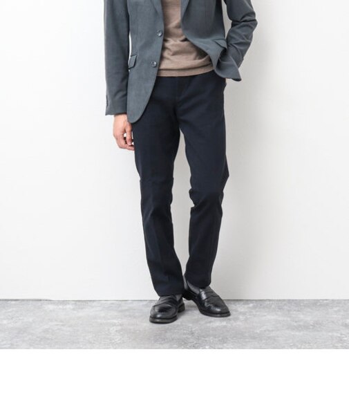 《ビジカジ対応》裏起毛カルゼスリムフィットパンツ