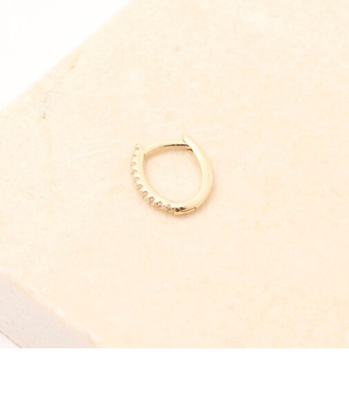 【Otiumberg/オティウムバーグ】Mini Oval Hoop WT ミニオーバルフープピアス（クリア）