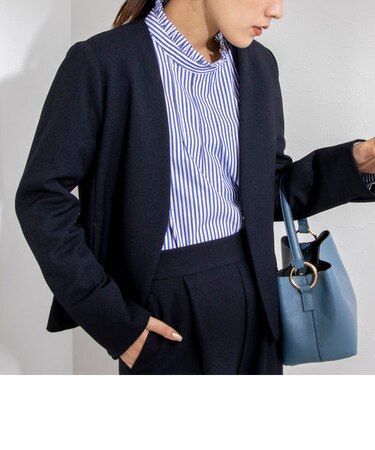 《セットアップ対応》ウォッシャブルサージストレッチVネックジャケット