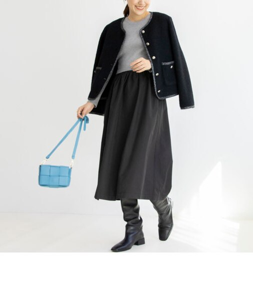 総針×タフタニットワンピース