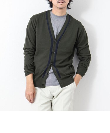 《ビジカジ対応》アンチピリング Vネックニットカーディガン