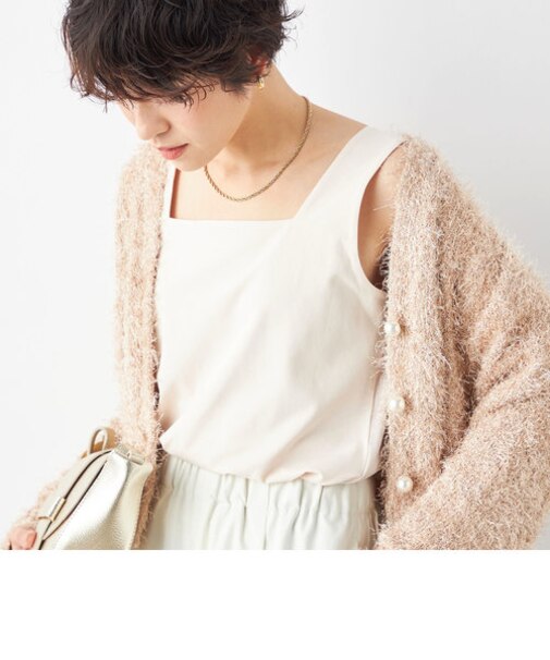 《手洗い可能》愛され サテン×ベア天2WAYタンクトップ