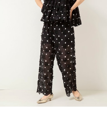 【crinkle crinkle crinkle/クリンクル クリンクル クリンクル】3D embroidery dot pants