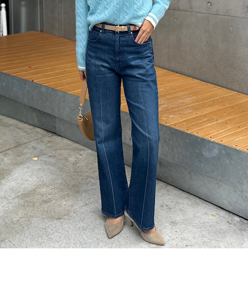 【RM denim】センタープレスハイウエストデニム RM denim】センタープレスハイウエストデニム｜ノーリーズの通販