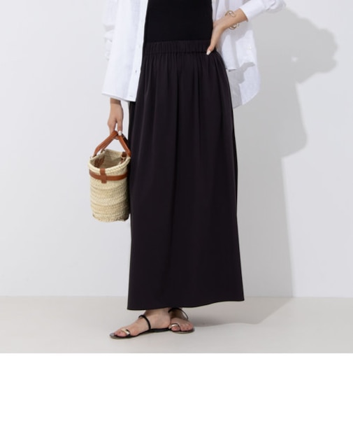 接触冷感/撥水ストレッチギャザースカート