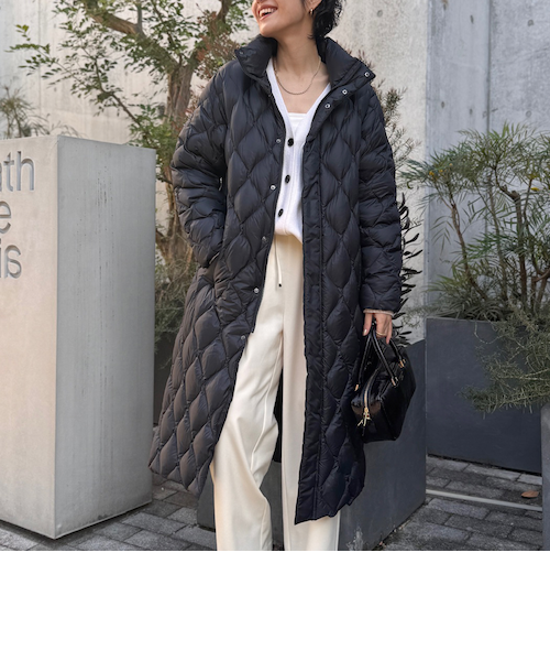 TAION × NOLLEY'S キルト × ボア　リバーシブル　ロングダウン セール】◇【WEB限定】【TAION/タイオン】別注ボア×ダウンフード