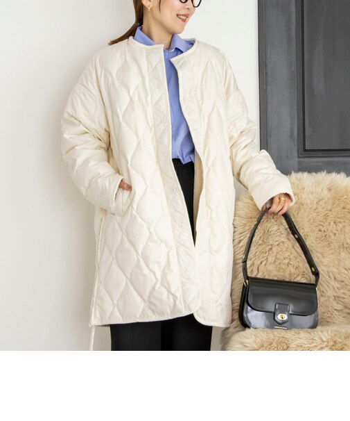 ◇【WEB限定】【TAION/タイオン】ノーカラーボアコート(リバーシブル) 24AW