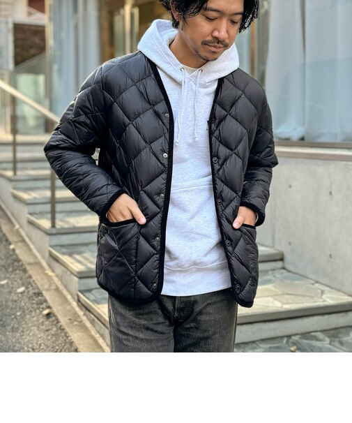 【TAION/タイオン】別注PIPING V NECK DOWN CARDIGAN 24AW