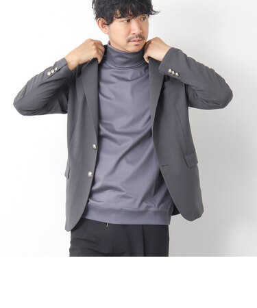 《ビジカジ対応》シルケットスムース タートルネックドレスロンT