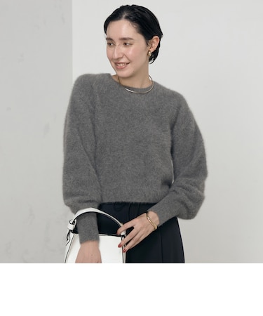ヘアリーショート丈クルーネックプルオーバーニット｜ノーリーズの通販 