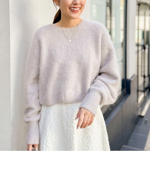 ヘアリーショート丈クルーネックプルオーバーニット｜ノーリーズの通販 