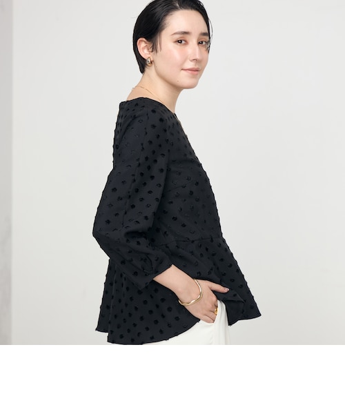 NOLLEY'S sophi ドットカットジャガードペプラムブラウス ブラウス ドットカットジャガードペプラムブラウス｜ノーリーズの通販｜&mall