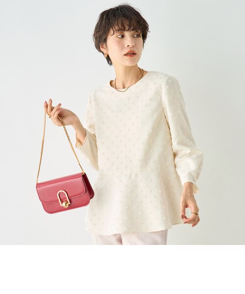 NOLLEY'S sophi ドットカットジャガードペプラムブラウス ブラウス ドットカットジャガードペプラムブラウス｜ノーリーズの通販｜&mall