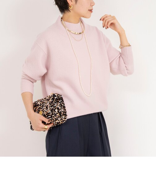 全骨格対応》カシミヤ混MUSICハイネックプルオーバーニット 24AW 