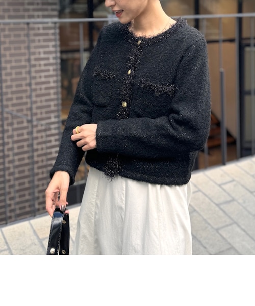 手洗い可能》ラメフワフワジャケット 24AW｜ノーリーズの通販｜&mall