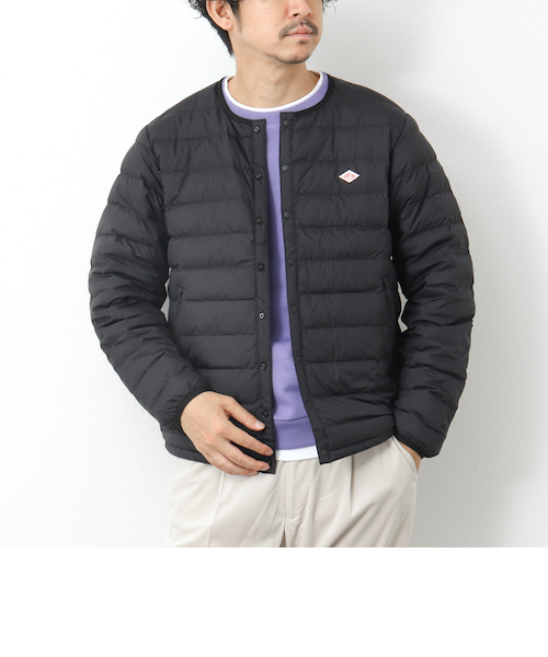 美品✨ ダントン　人気色　クルーネック　インナーダウンジャケット ナイロンタフタ DANTON/ダントン】ナイロンタフタ クルーネックインナーダウン