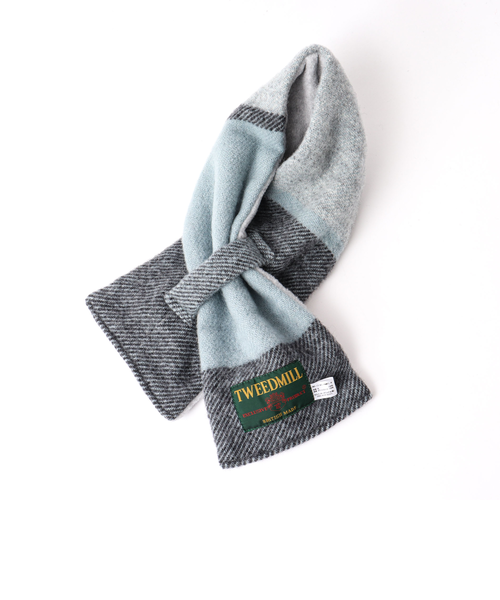 TWEED MILL ツイードミル チェック ストール 別注カラー ブルー