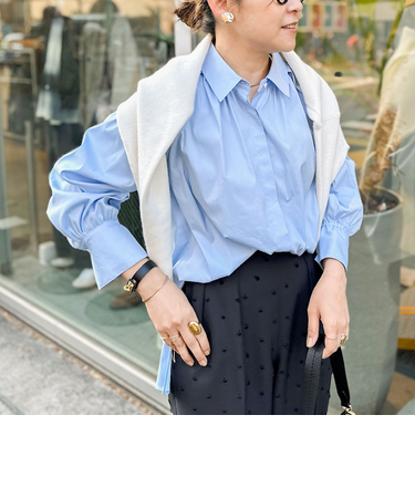 オーバーギャザーマルチウェイブラウス