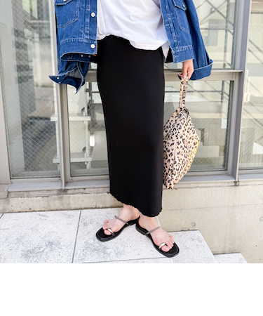 【WEBスタッフ林&二見別注】《オールシーズン対応》着痩せ細リブニットタイトスカート