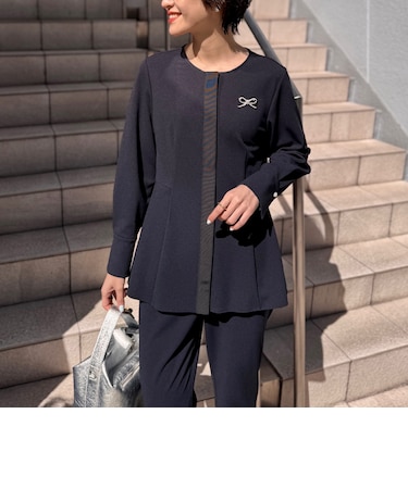 《セットアップ対応》ウォッシャブルカットジョーゼットサイドタック2WAYブラウス