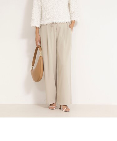 【追加】《オールシーズン対応》ウォッシャブルダブルクロスサテンイージーワイドパンツ