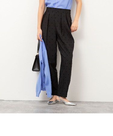 《セットアップ対応》ウォッシャブルドットツッキリツータックテーパードパンツ