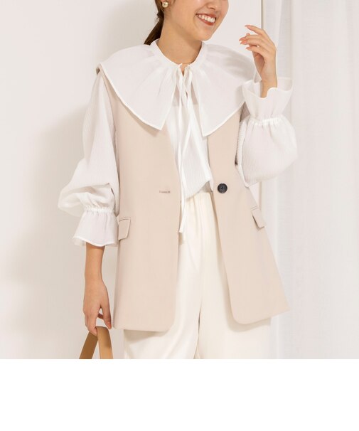 《セットアップ対応》ウォッシャブルダブルクロスジレ