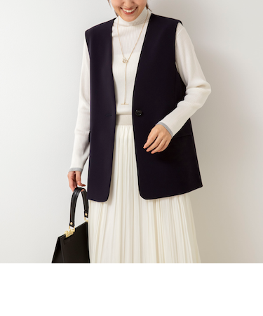 《セットアップ対応》ウォッシャブルダブルクロスジレ