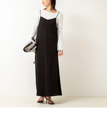 ウォッシャブルマットサテンキャミワンピース