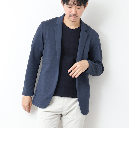 ハニカムジャガード テーラーカーディガン ジャケット