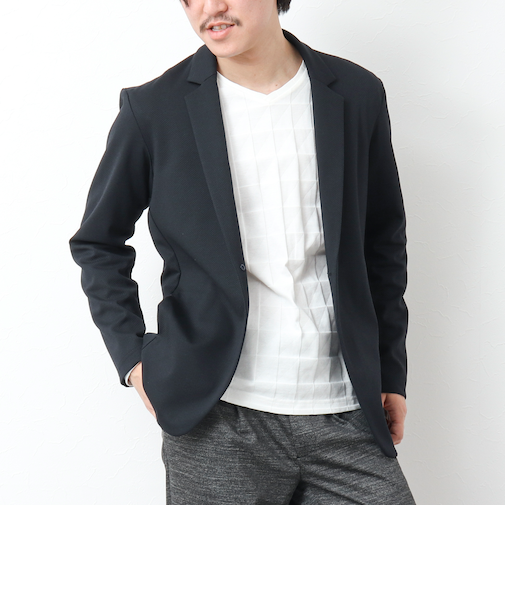 ハニカムジャガード テーラーカーディガン ジャケット