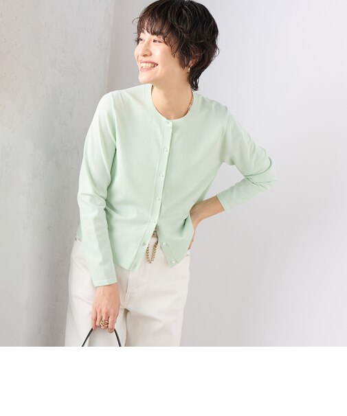 《アンサンブル対応》《手洗い可能》マルチファンクションクルーネックカーディガン