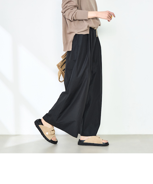 ウォッシャブルエクセルテックタンブラー2タックワイドパンツ