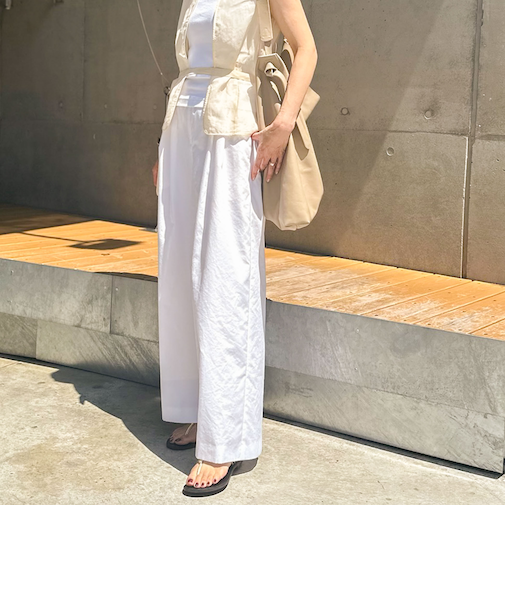 ウォッシャブルエクセルテックタンブラー2タックワイドパンツ