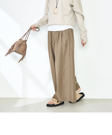 ウォッシャブルエクセルテックタンブラー2タックワイドパンツ