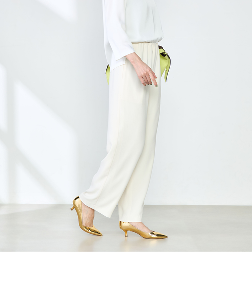 《セットアップ対応》ニュアンスジョーゼットセミワイドパンツ