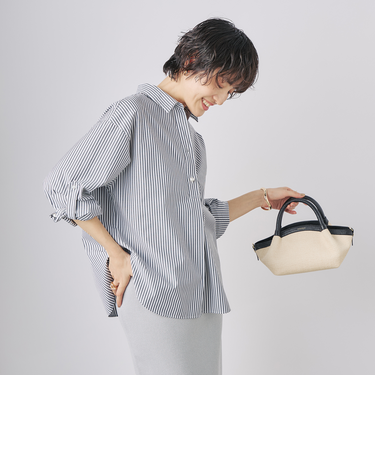 パール釦スキッパーシャツ