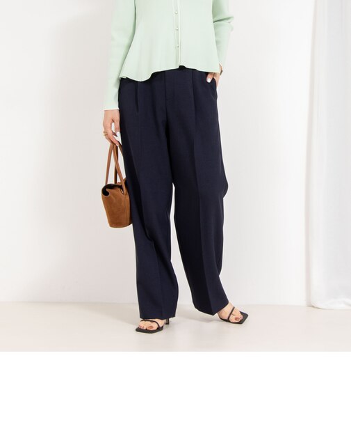 《セットアップ対応》ウォッシャブルドライワイドパンツ