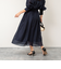 《セットアップ対応》ウォッシャブルタックフレアシアースカート