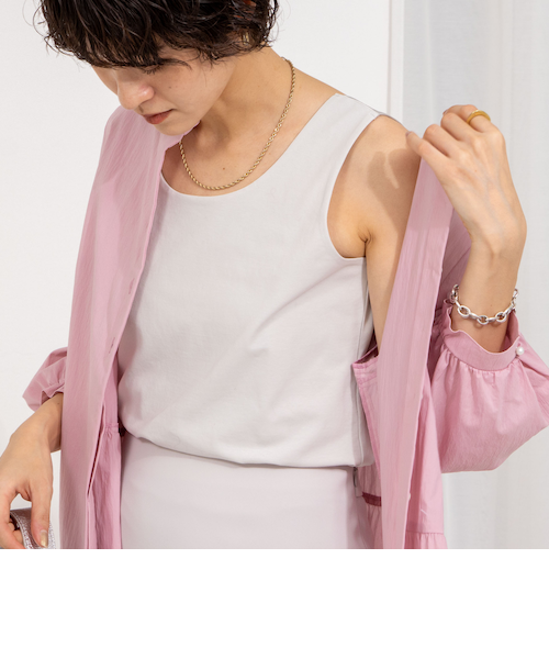 手洗い可能》サテン×ベア天2WAYタンクトップ｜ノーリーズの通販｜&mall